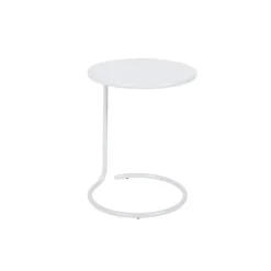 Table basse déportée coolside blanc coton de Ø 42 x 53 cm