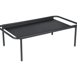 Table basse rectangulaire en acier coloris carbone Coolside Fermob - Ø 42 x 53 cm
