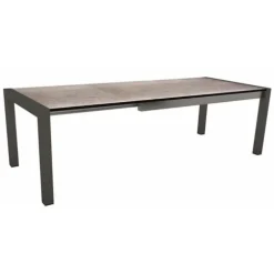 Table coloris anthracite/smoky en aluminium Stern - 174/214/254 x 90 x 75 cm