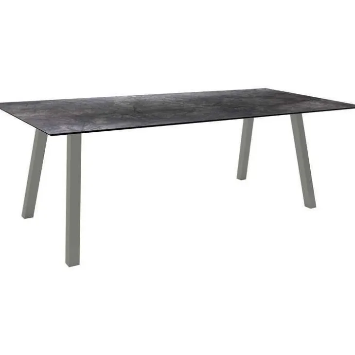 Table coloris graphite/marbre foncé en aluminium Interno Stern - 220 x 100 cm