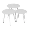 Table d'appoint ronde en acier époxy blanc - PROLOISIRS Massai - Ø50 cm