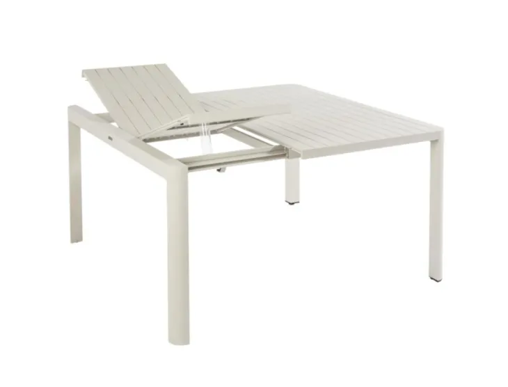 Table de jardin coloris beige en aluminium Filao Bizzotto - 97/149 x 149 cm
