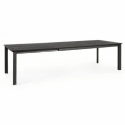 Table de jardin extensible anthracite BIZZOTTO Konnor - 200/300x110x76cm