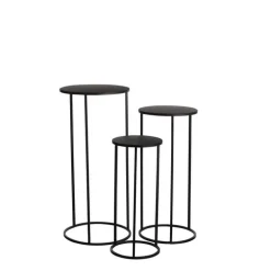 Table de service Quinty en métal noir T1 Edelman Hollande - Ø 22 x 50 cm