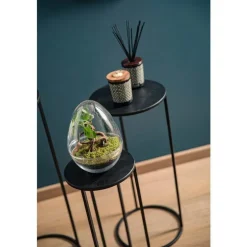 Table de service Quinty en métal noir T1 Edelman Hollande - Ø 22 x 50 cm