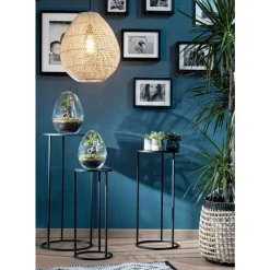 Table de service Quinty en métal noir T1 Edelman Hollande - Ø 22 x 50 cm