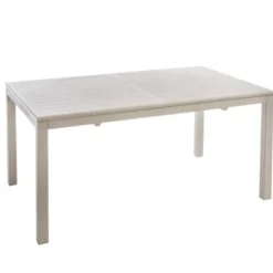 Table en aluminium crème Caméline II - 130/180 x 84 cm