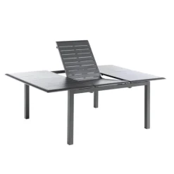 Table en aluminium graphite Caméline II - 200/280 x 98 cm