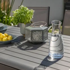 Table en aluminium graphite Caméline II - 220/320 x 110 cm