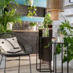 Table en métal noir Ø35xH55 cm