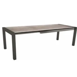 Table extensible coloris anthracite/Smoky en aluminium Stern - 214/254/294 x 100 x 75 cm