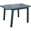 Table extensible en aluminium et verre, PROLOISIRS Elise, graphite/gris - 80/140x80cm