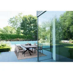 Table extensible en aluminium anthracide et pierre sintérisée Bizzotto Pascal Anthracite