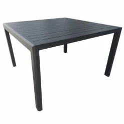 Table mi-hauteur Prado en aluminium couleur graphite, PROLOISIRS - 110x110x68 cm