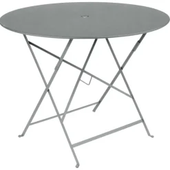 Table pliante Bistro coloris gris en acier Fermob - Ø 96 x 74 cm