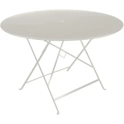 Table pliante Bistro coloris gris argile en acier Fermob - Ø 117 x 74 cm