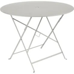 Table pliante ronde en acier gris argile Fermob Bistro - 96 x 96 x 74 cm