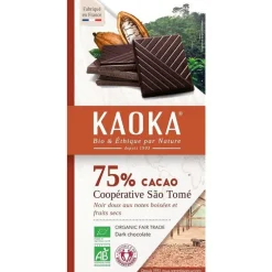 Tablette de Chocolat Noir 75% de Sao Tomé - 100 gr