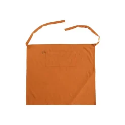 Tablier noué à la taille en coton orange - 80 x 90 cm