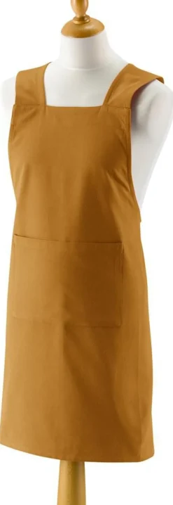 Tablier recyclé Gen coloris orange en coton - 120 x 85 cm