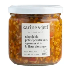 Taboulé de petit épeautre aux agrumes et à la fleur d'orange bio Le bonheur est dans le pot Karine & Jeff - 320 g