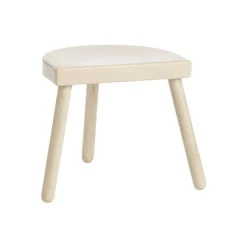 Tabouret demi-cercle en bois de manguier naturel - 30 x 24,8 x 4 cm
