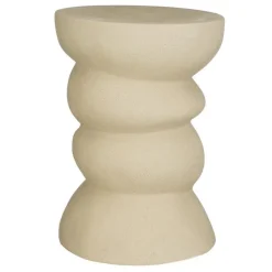 Tabouret/Sellette en céramique beige - Ø 29 x H 40,5 cm