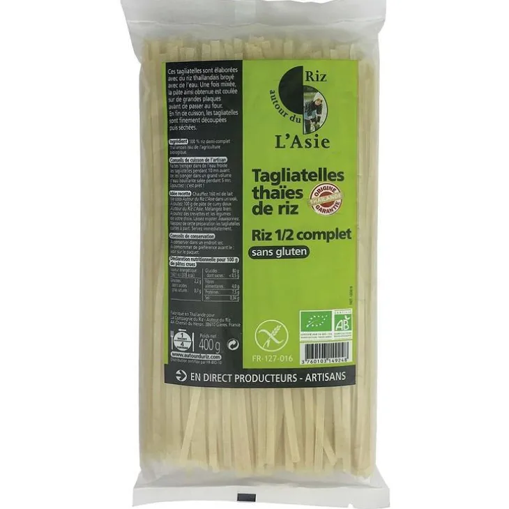 Tagliatelles thaïes de riz demi-complet