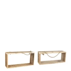 Étagère rectangulaire en bois coloris naturel – 73 x 36 x 19 cm