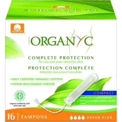 Tampon compact super plus bio en boite de 16 unités