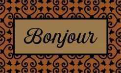 Tapis brosse coco écru / imprimé Sweetsol Noga - 60 x 40 cm