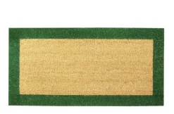 Tapis brosse coco naturel/vert Sweetsol - 60 x 40 cm