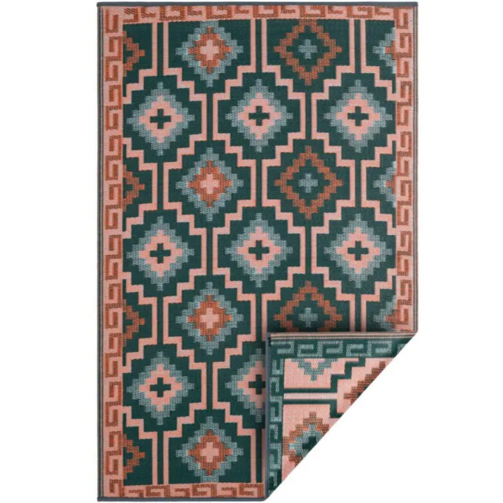 Tapis coloris multicolore en polypropylène recyclé - 90 x 150 cm