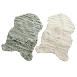 Tapis décoratif Skoldi coloris blanc - 90 x 60 cm