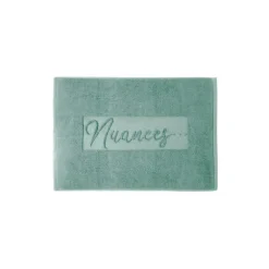 Tapis de bain fougères coloris vert 100% coton biologique Nuances - 50 x 70 cm