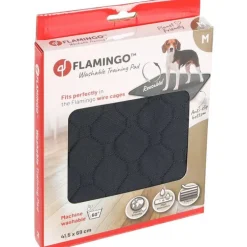Tapis d’entrainement gris lavable pour chien Flamingo Patsy - 69 x 41,5 cm