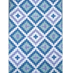 Tapis d'extérieur en polypropylène recyclé bleu Piscine - 240 x 150 cm