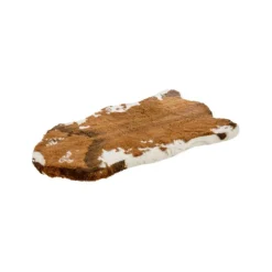 Tapis effet peau de vache marron/blanc - 112 x 62 x 5 cm