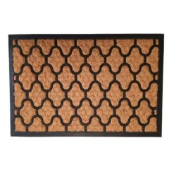 Tapis grattoir en coco tissé et maille caoutchouc coloris beige pour extérieur E/C Sweetsol - 40 x 60 cm