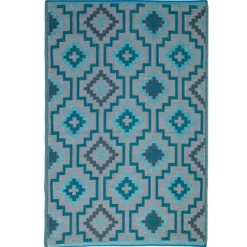Tapis Lhasa Teal en polypropylène recyclé Fab Hab - 150 x 240 cm