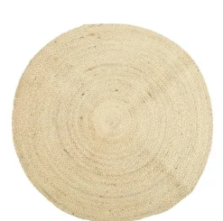 Tapis rond osier blanchi coloris marron en jute - Ø 100 cm