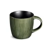 Tasse à café ou thé en grès Hypnose coloris vert et noir - 27 cl