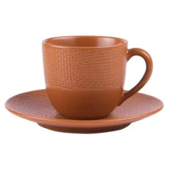 Tasse à café Vesuvio coloris orange en grès - Ø 7 cm