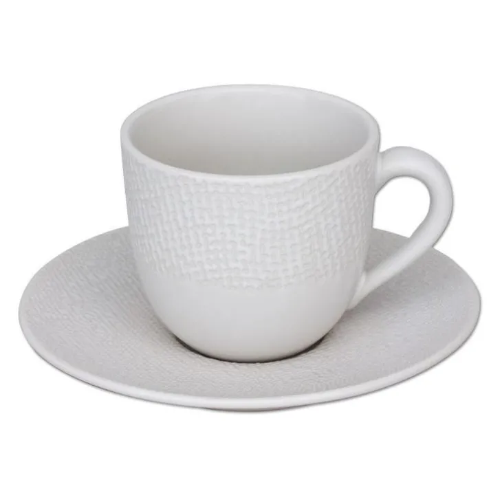 Tasse à café Vesuvio coloris blanc en grès - Ø 7 cm