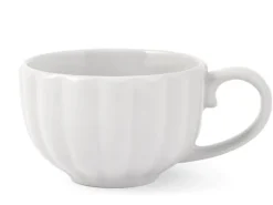 Tasse à thé en grès blanc Lotus - 22 cl