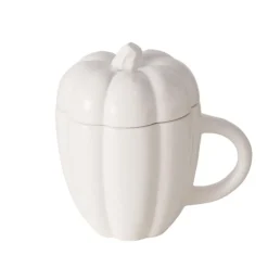 Tasse jumbo blanche en céramique forme potiron Zapayo - Ø 11,3 x 15 cm