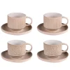Tasses et sous tasses en grès Coffret Miyaki - 4 x 18 cl