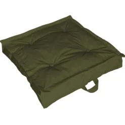 Tatami coussin de sol coloris vert en coton - 66 x 66 x 15 cm