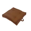 Tatami coussin de sol en polyester/coton marron Terre - 66 x 66 x 15 cm