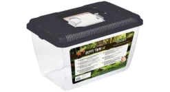 Terrarium en plastique coloris noir Reptile Planet Repti Tank - Taille M 25,5 x 16,5 x 16 cm